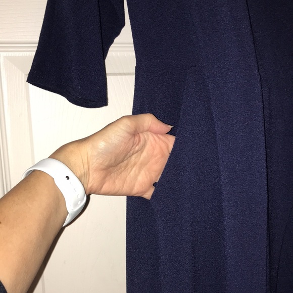 NWT Topshop navy 3/4 sleeve wrap dress size US 4 - Picture 6 of 10